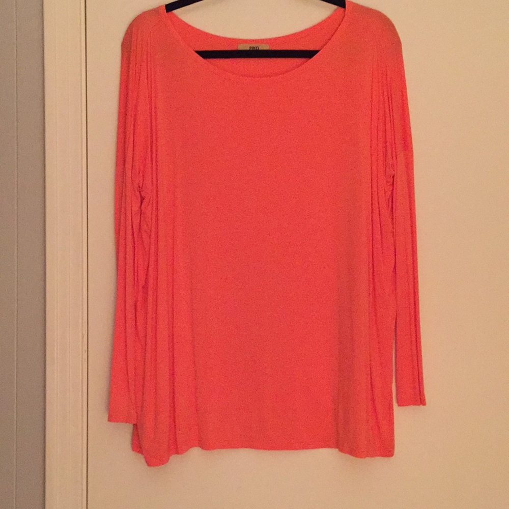 Orange Long Sleeve Piko Tunic Small